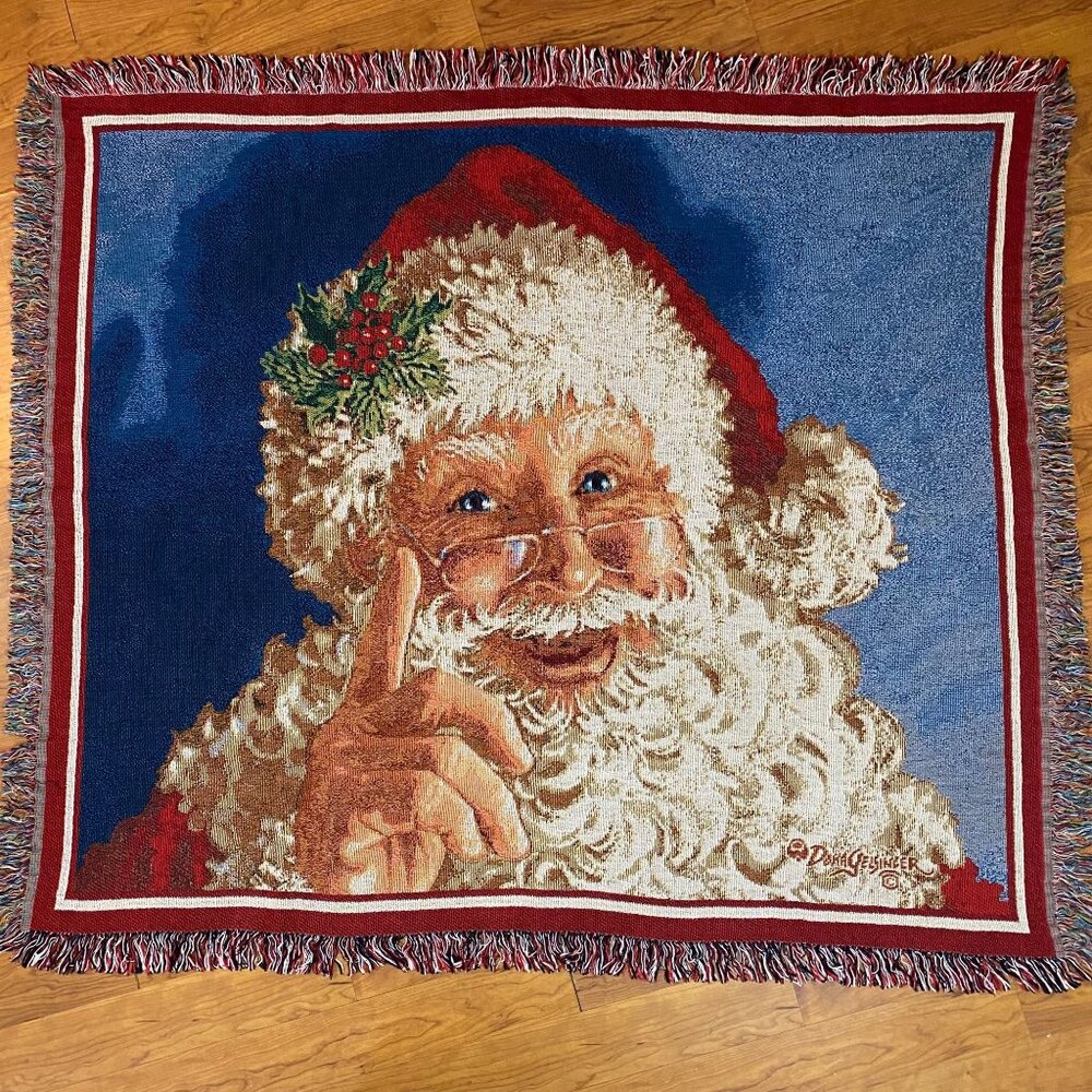 Donna Gelsinger Santa Claus Tapestry Throw Blanket 100% Cotton 50" x 60"